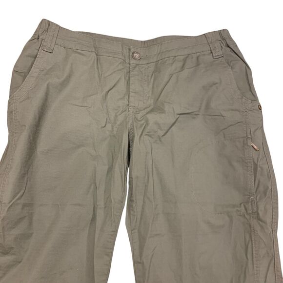 Woolrich Womens Green Roll Up Tab Cargo Utility Pants 12 Outdoor Gorpcore Hiking - Picture 2 of 8